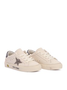 Golden Goose MAY LEATHER UPPER TOE AND HEEL GLITTER STAR SIGNATURE FOXING SNEAKERS