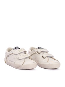 Golden Goose OLD SCHOOL LEATHER UPPER TOE STAR AND HEEL WITH GLLITTER PIPING SNEAKERS