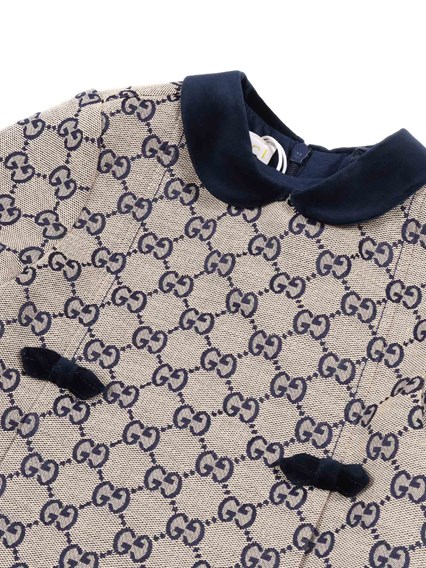 GUCCI KIDS B SS DRESS GG CANVAS