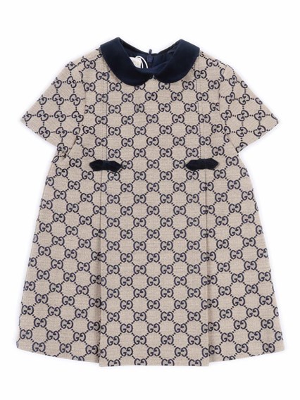 GUCCI KIDS B SS DRESS GG CANVAS