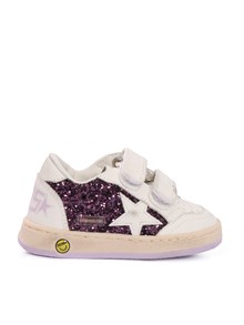 Golden Goose BALLSTAR STRAP GLITTER UPPER LEATHER TOE STRAP STAR HEEL AND SPUR SNEAKERS