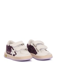 Golden Goose BALLSTAR STRAP GLITTER UPPER LEATHER TOE STRAP STAR HEEL AND SPUR SNEAKERS