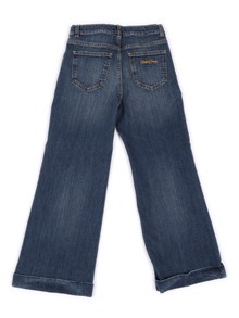 Golden Goose JOURNEY GIRL'S BOOTCUT MEDIUM WASHED BLUE DENIM WITH CONTRATST STITCHING AND EMBROIDERY