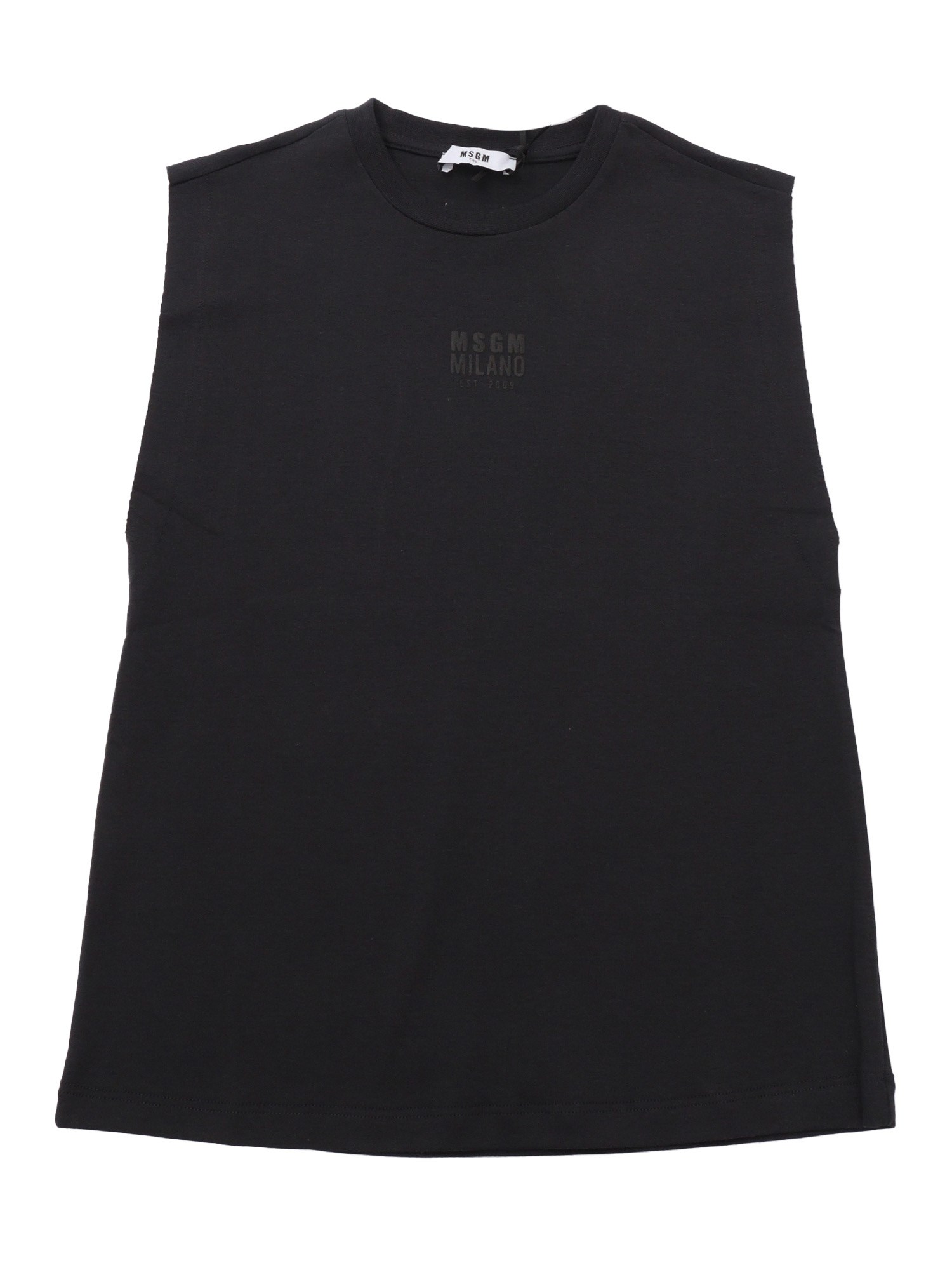 Msgm Light Interlock Sleeveless Unisex In Black