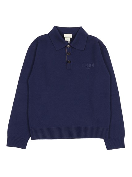 Fendi Jr POLO WOOL KNIT LOGO