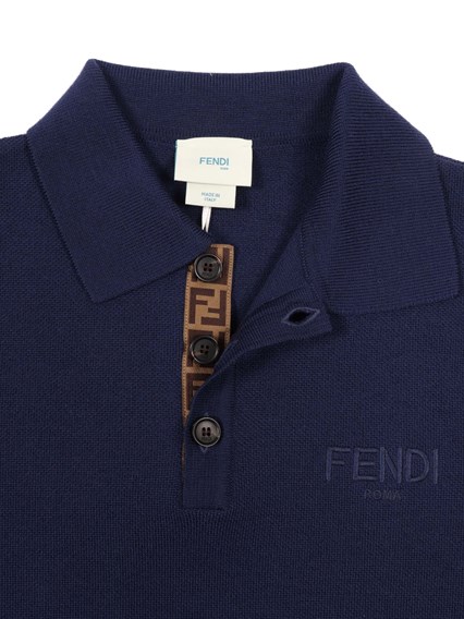 Fendi Jr POLO WOOL KNIT LOGO