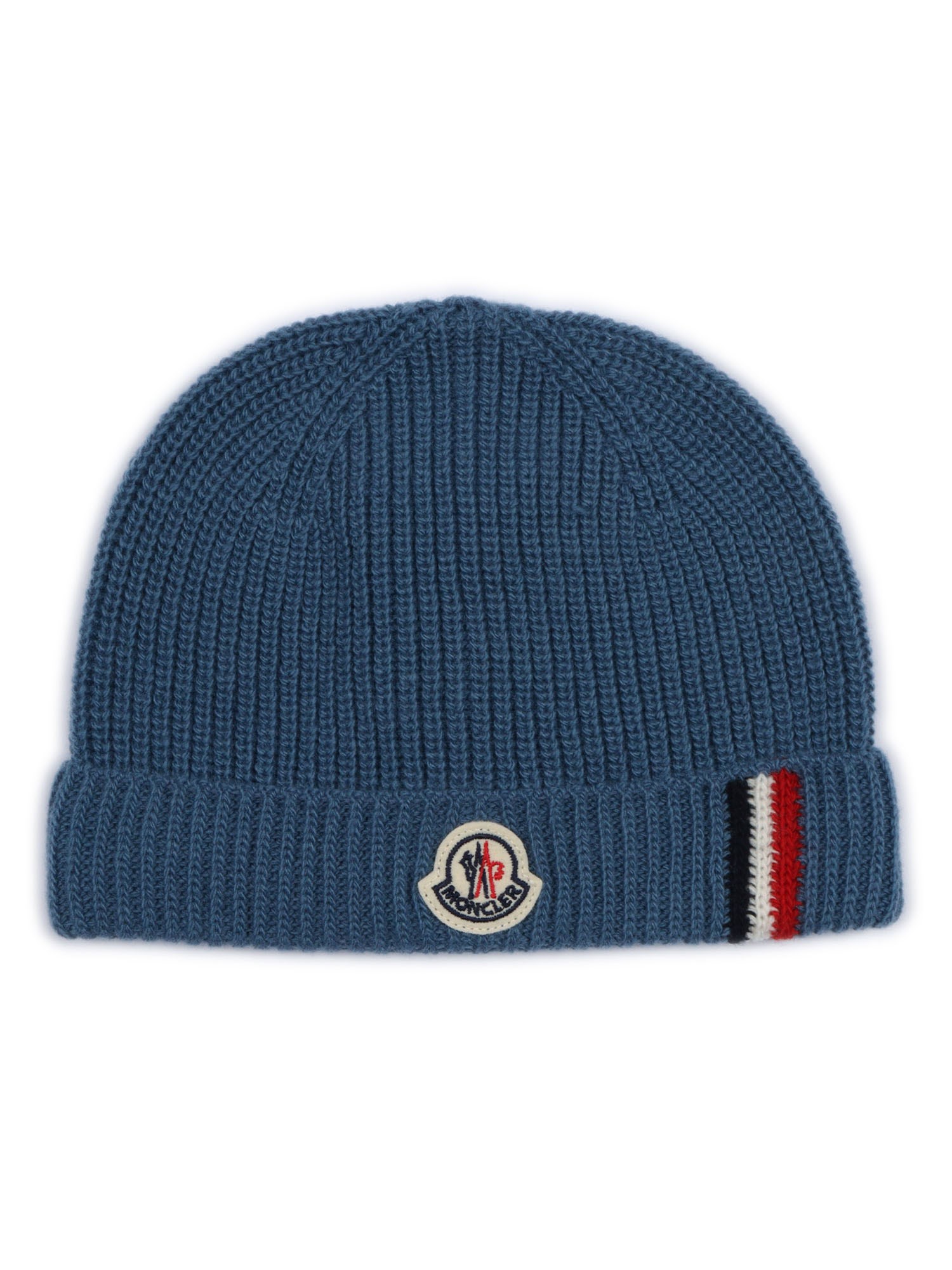 Moncler Baby Medium Blue Hat In Blue