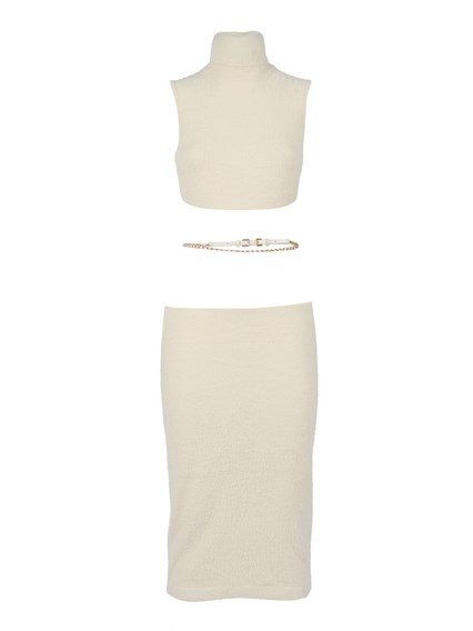 ELISABETTA FRANCHI WOMAN'S KNITTED DRESS WITH BELT