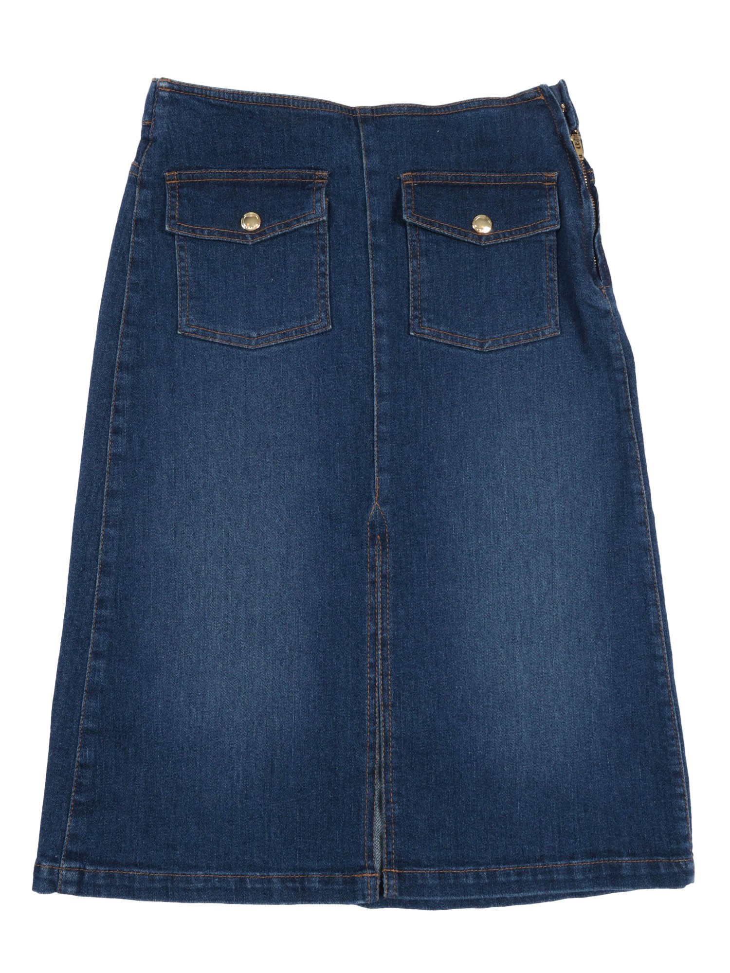 Chloé Denim Midi Skirt In Blue