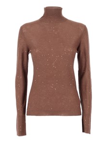 FABIANA FILIPPI LIGHTWEIGHT SEQUIN SLIM FIT TURTLE NECK SWEATER
