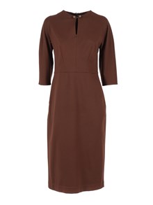 FABIANA FILIPPI MILANO STITCH JERSEY FITTED DRESS WITH PIERCING DETAIL