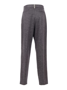 FABIANA FILIPPI FELTED WOOL PLEATED TROUSERS WITH FILO DIAMANTE DETAIL