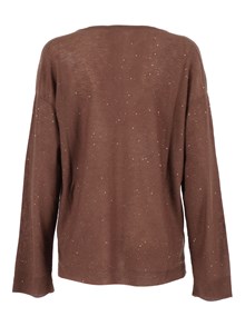 FABIANA FILIPPI SEQUIN OVERSIZE V NECK SWEATER
