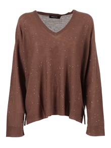 FABIANA FILIPPI SEQUIN OVERSIZE V NECK SWEATER
