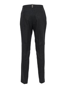 FABIANA FILIPPI FLANNEL REGULAR FIT TROUSERS WITH FILO DIAMANTE DETAIL
