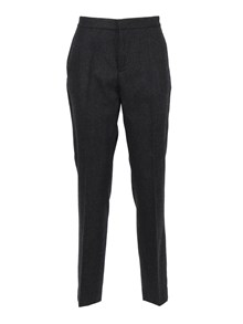 FABIANA FILIPPI FLANNEL REGULAR FIT TROUSERS WITH FILO DIAMANTE DETAIL
