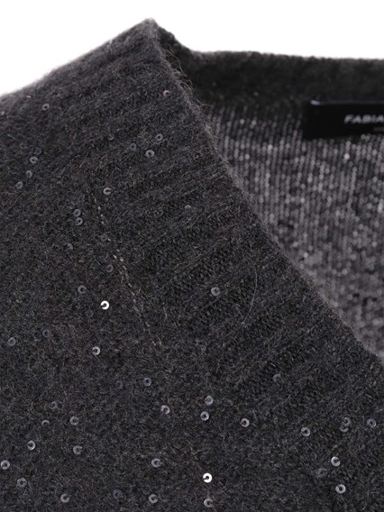 FABIANA FILIPPI SEQUIN V NECK SLIM FIT SWEATER