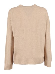 FABIANA FILIPPI PLATINUM CREW NECK SWEATER WITH FILO DIAMANTE