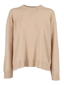 FABIANA FILIPPI PLATINUM CREW NECK SWEATER WITH FILO DIAMANTE