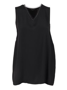 FABIANA FILIPPI ENVER SATIN FRONT BACK TOP WITH FILO DIAMANTE DETAIL