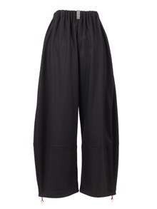FABIANA FILIPPI FELTED WOOL JERSEY OVERSIZE JOGGING TROUSERS