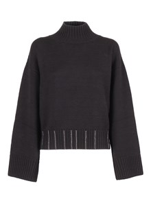 FABIANA FILIPPI MERINO WOOL CROPPED TURTLE NECK SWEATER