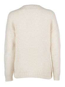 FABIANA FILIPPI MOHAIR RIPPED EFFECT CREWNECK SWEATER WITH GOLD DETAIL