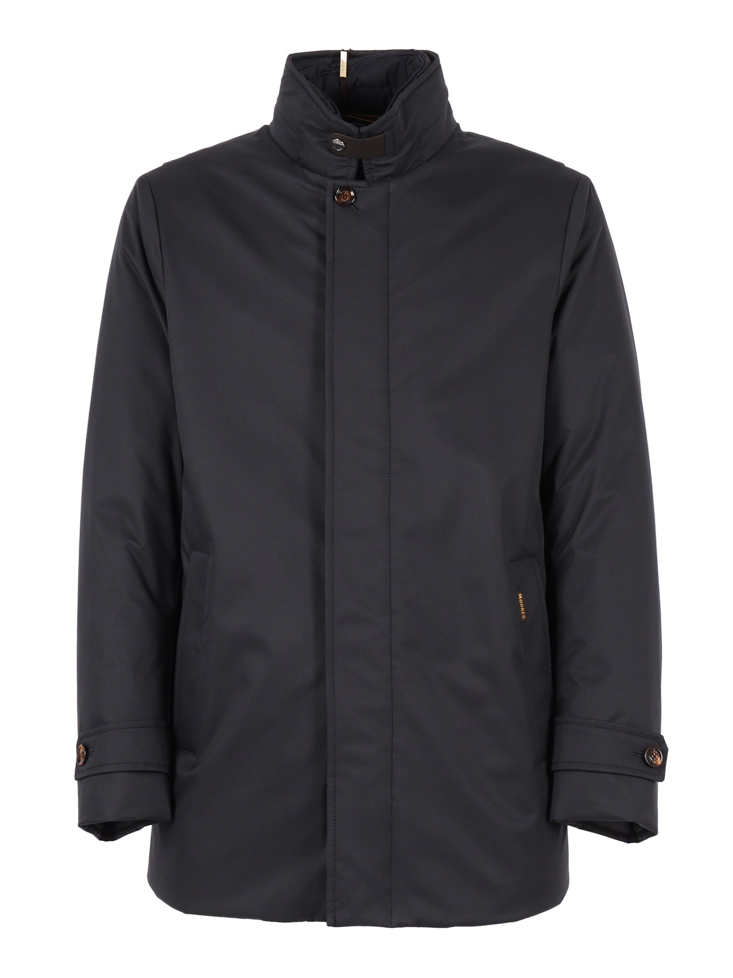 Moorer Polyester Down Jacket Stand Collar Pockets In Blue