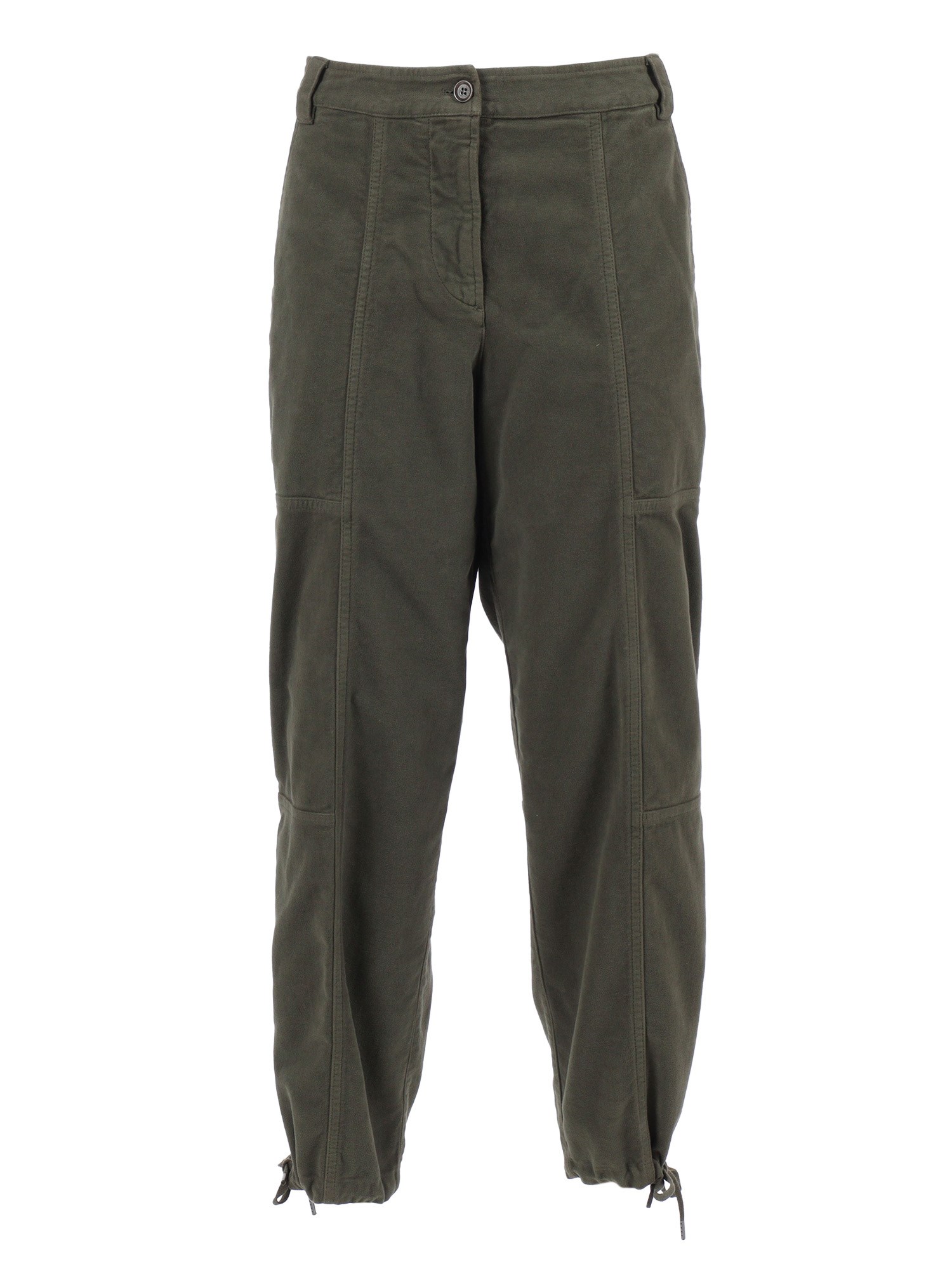 Aspesi Relaxed-fit Long Pants With Adjustable Drawstrings In Green