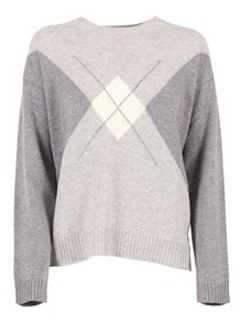 Kangra Cashmere BOXING FIT CREW NECK SWEATER WITH INLAY