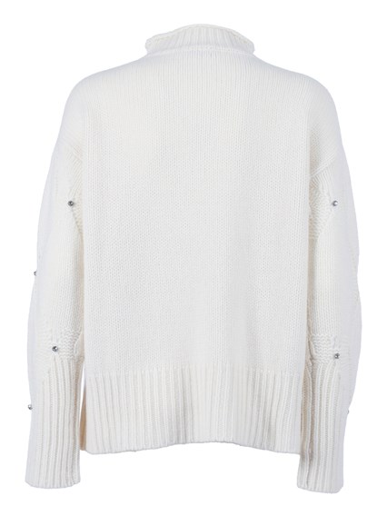 Kangra Cashmere HIGH NECK SWEATER WITH DIAMOND INTARSIA