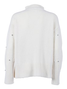 Kangra Cashmere HIGH NECK SWEATER WITH DIAMOND INTARSIA