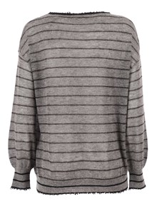 Kangra Cashmere BOAT NECK SWEATER WITH FRINGED DETAILS