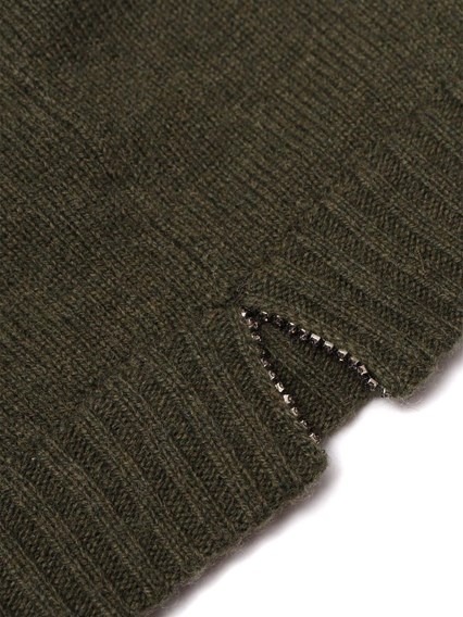 Kangra Cashmere HAT WITH RHINESTONE TRIMMINGS