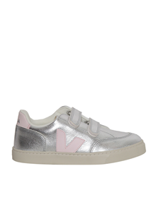Veja SMALL V-12 LEATH SILVER_LASSI