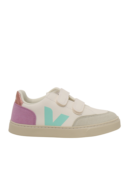 Veja SMALL V-12 LEATH WHI_MULTI-ORCHID SNEAKERS