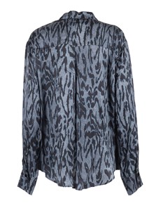 FORTE FORTE oversized satin shirt with "moiree" print