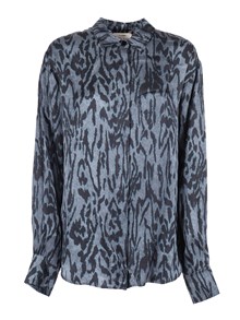 FORTE FORTE oversized satin shirt with "moiree" print