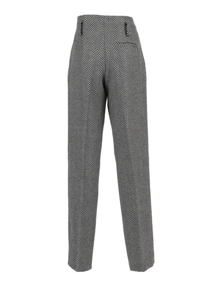 FORTE FORTE high-waisted chevron wool trousers