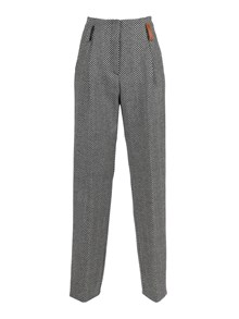 FORTE FORTE high-waisted chevron wool trousers