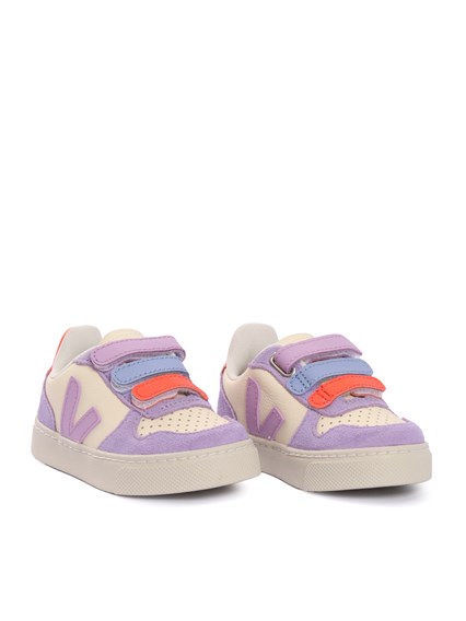 Veja SMALL V-10 LEATH CASHEW_MULT-ORCHID SNEAKERS