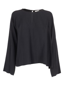 FORTE FORTE long-sleeved embroidered top in matte satin