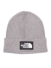 THE NORTH FACE KIDS TNF LOGO BOX CUFFED BEANIE TNF MEDIUM GREY HEATHER
