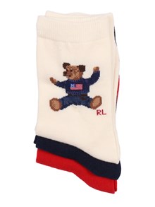 POLO RALPH LAUREN SITTING BEAR-CREW SOCK-3 PACK