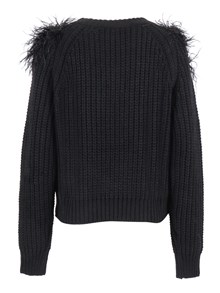 SHIRT A PORTER CREW NECK SWEATER WITH FEATHER INSERT