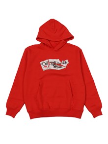 OFF WHITE KIDS ARROW COLLAGE HOODIE RED - WHITE