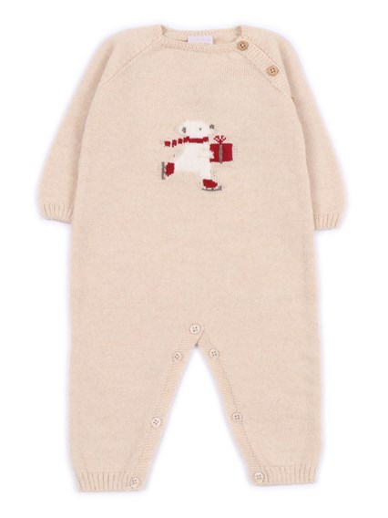 Paz Rodriguez KNIT NEWBORN ROMPER "ACEBO"