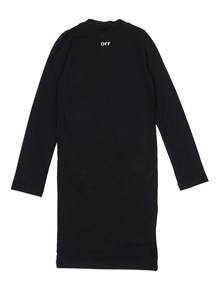 OFF WHITE KIDS OFF STAMP 2ND SKIN DRESS BLACK - WHITE