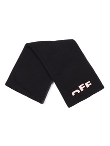 OFF WHITE KIDS TYPE LOGO SCARF BLACK - SOFT PINK
