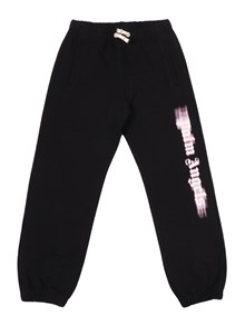 PALM ANGELS KIDS BLURRED LOGO REG.SWEATPANT BLACK - ROSE